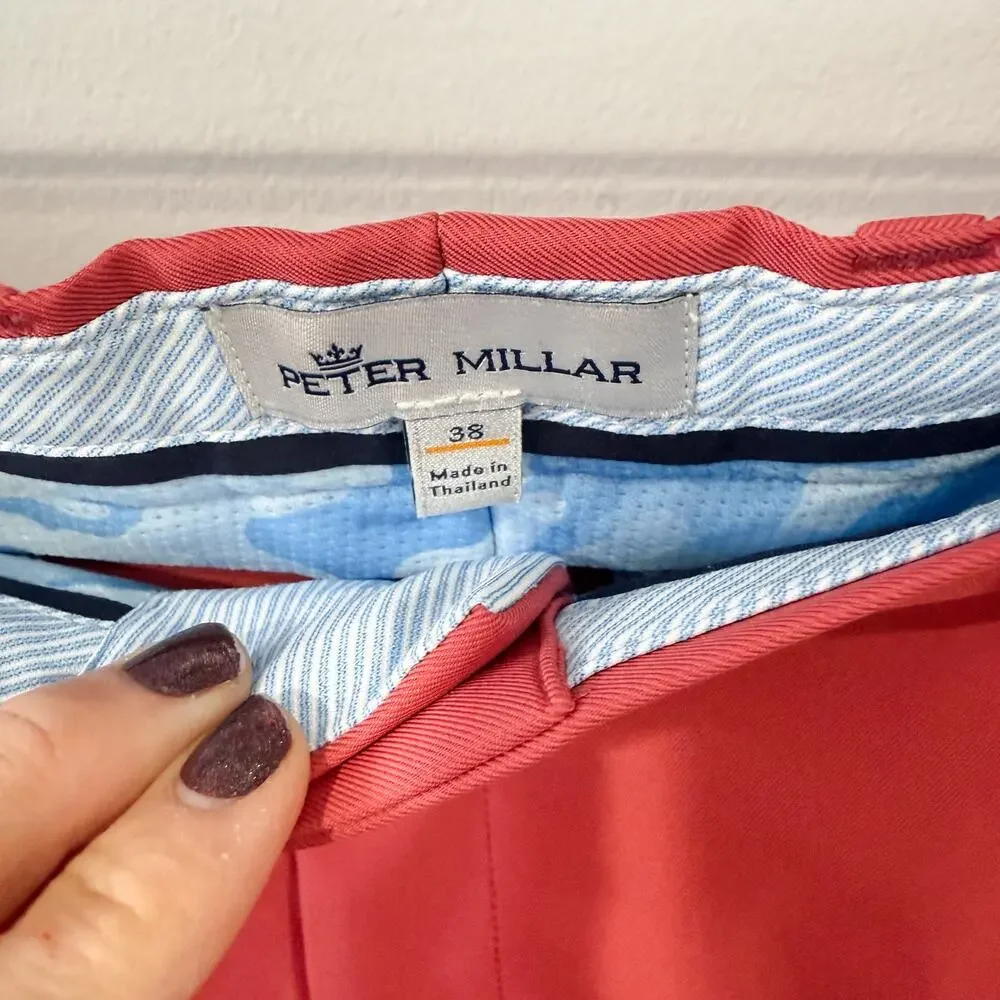 Peter Millar Crown Sport Salem Golf Shorts Coral 38 EUC Performance